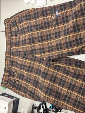 Dickies Brown and Yellow Plaid Work Pants